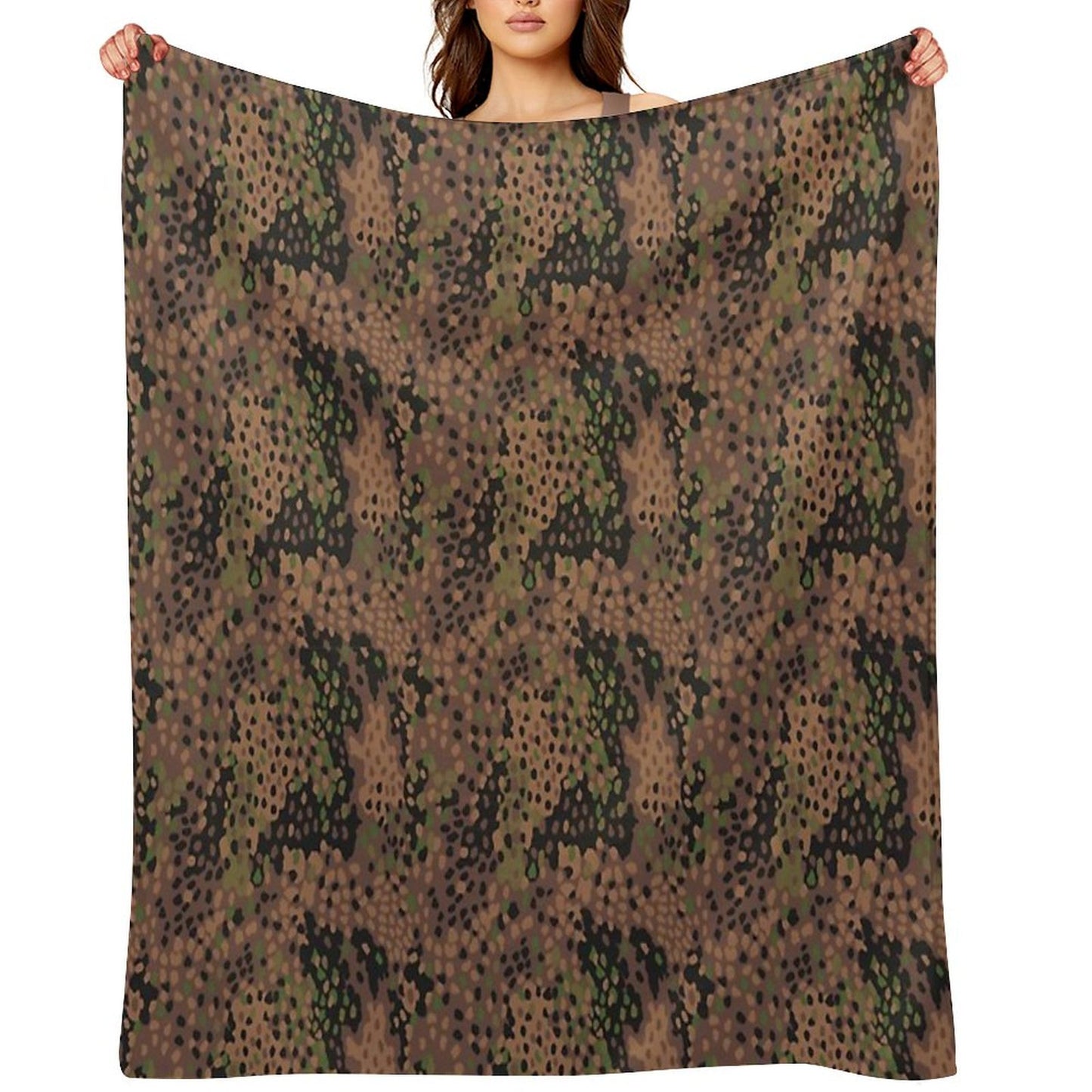 M44 Pea Dot Camo Throw Blanket