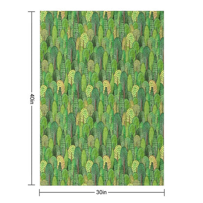 Watercolor Forest Throw Blanket