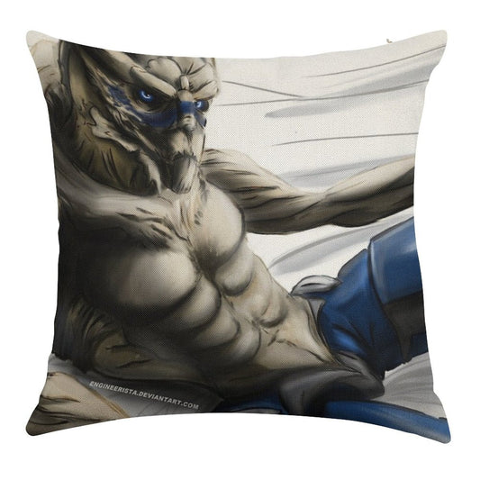 The Best Space Boyfriend -- Garrus Linen Throw Pillow Cover