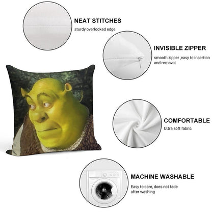 Shrek Face Meme Soft Multiple Sizes Throw Pillow