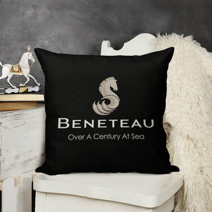 Beneteau Sailboat Sailing Yacht POCKET SIDE Linen Throw Pillow Cover