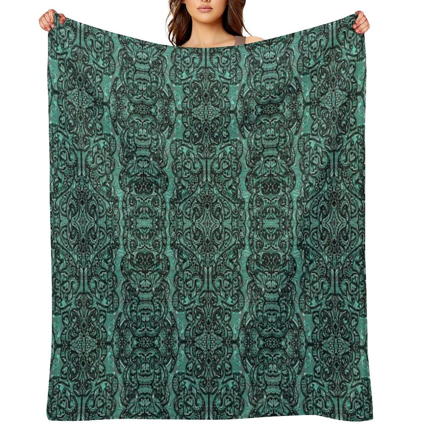 Bohemian Sadcyan Throw Blanket
