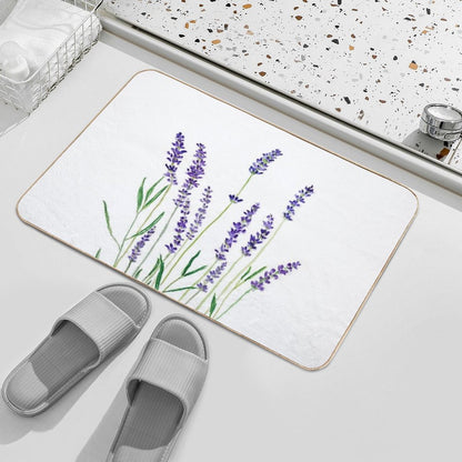 Hand Painted Purple Lavender Bath Mat
