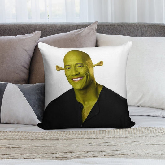 Shrek - Dwayne The Rock Johnson - Work of Art Soft High-Density Material Throw Pillow