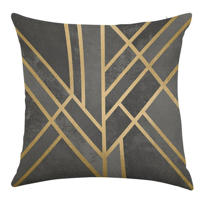 Art Deco Geometry 1 Linen Throw Pillow Cover