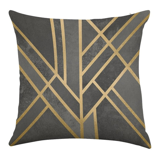 Art Deco Geometry 1 Linen Throw Pillow Cover