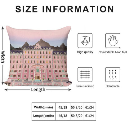 Grand Budapest Hotel Poster Wes Movie Rushmore Soft Decorative Cover Throw Pillow