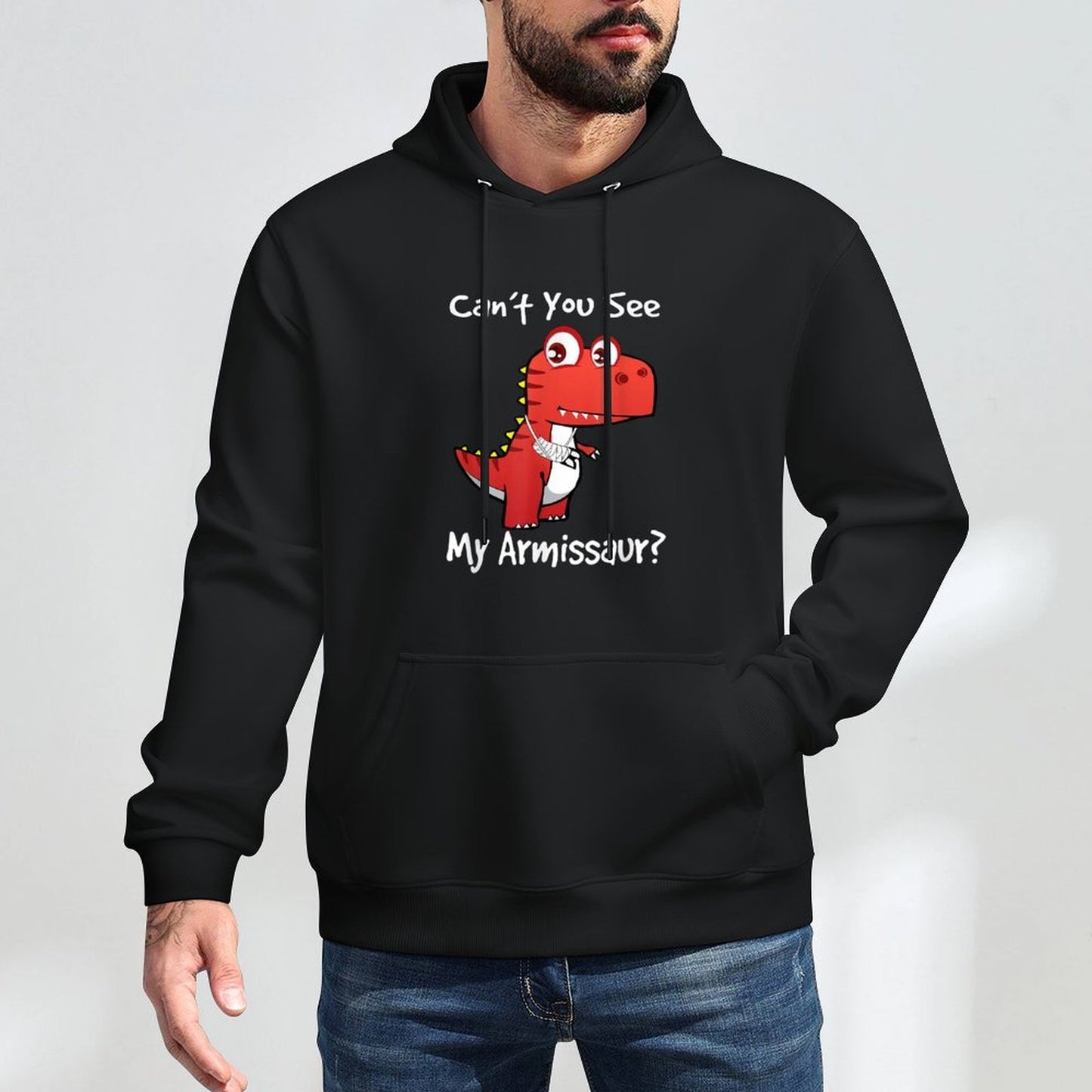 Funny Get Well Broken Arm Dinosaur with A Cast My Armissaur Versatile Streetwear Hoodie