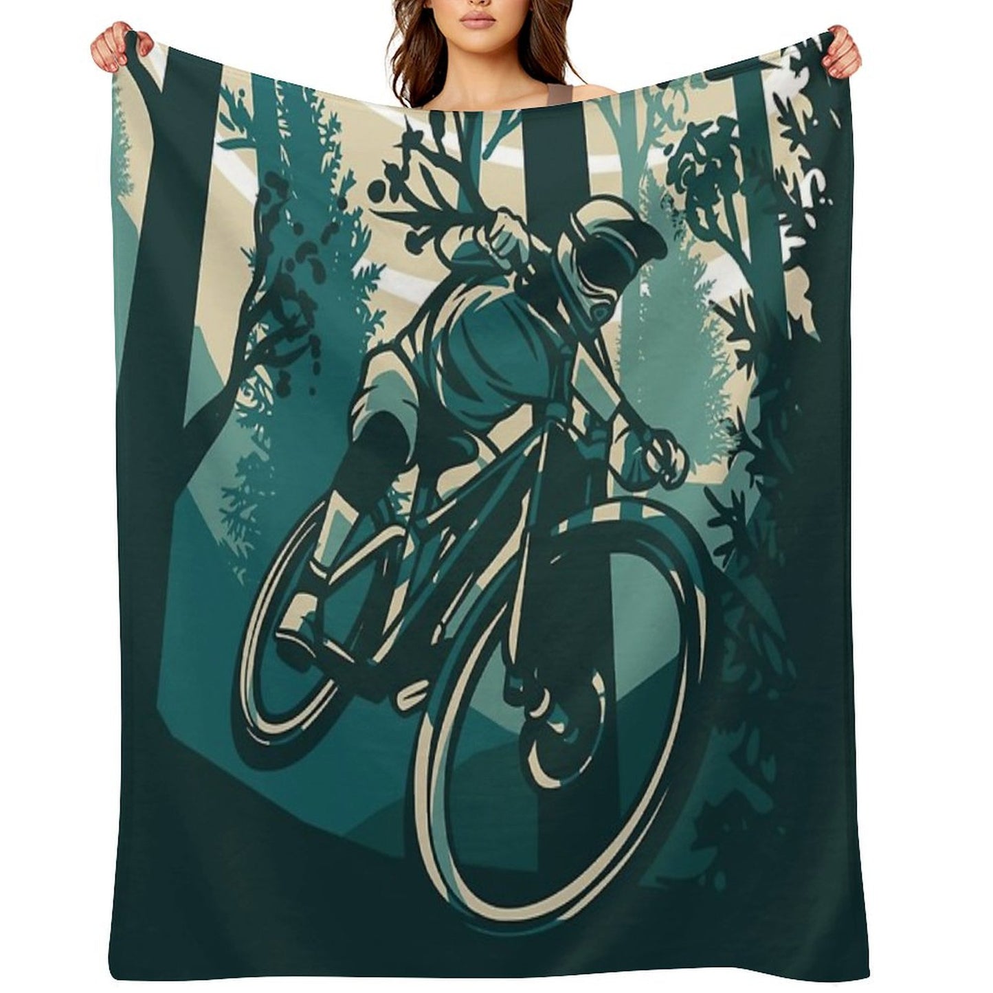 Mountain Biker Throw Blanket