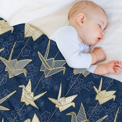 Sadako's Good Luck Cranes Throw Blanket