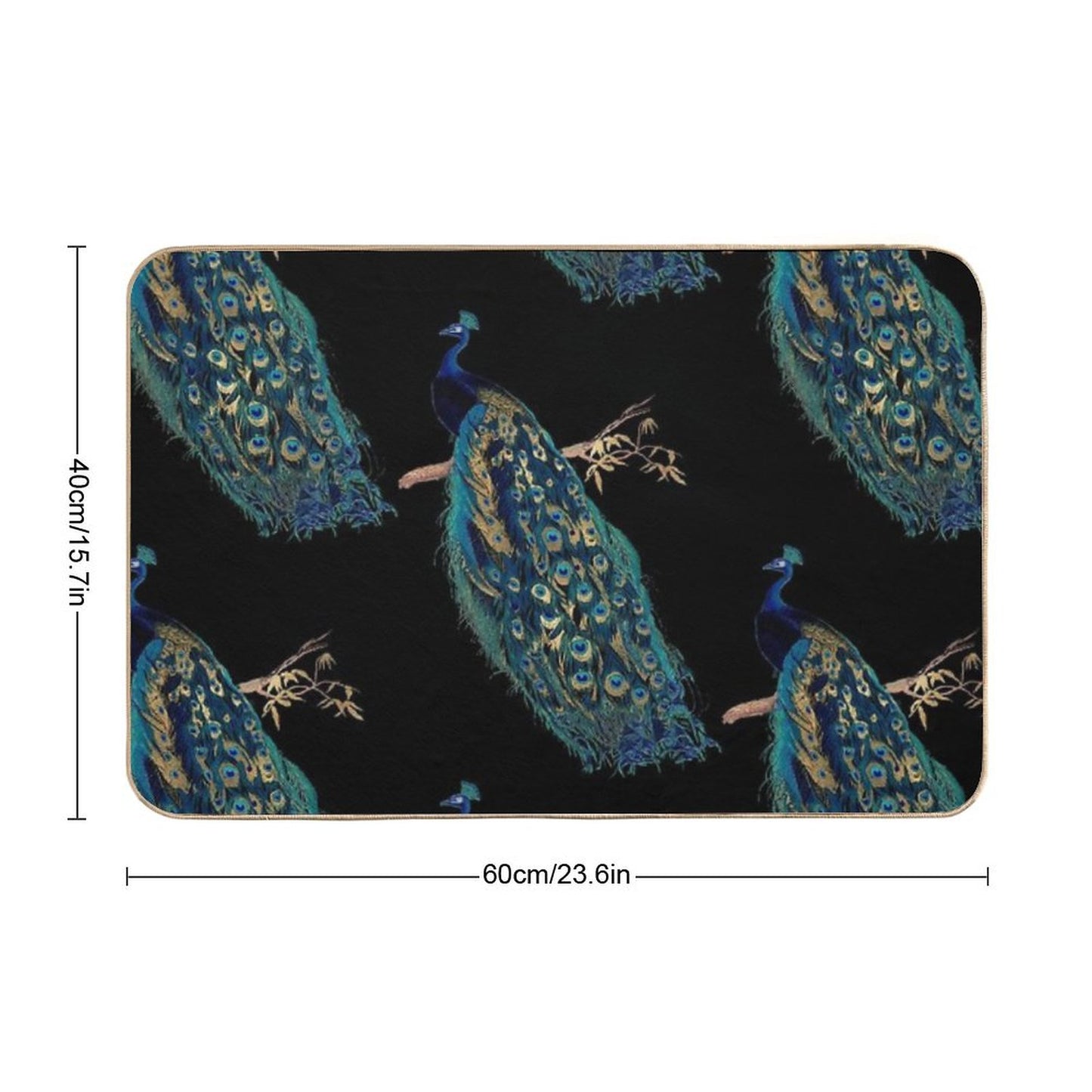 Vintage Peacock Bath Mat