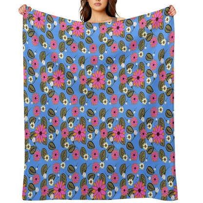 Hippy Dippy Blue Throw Blanket