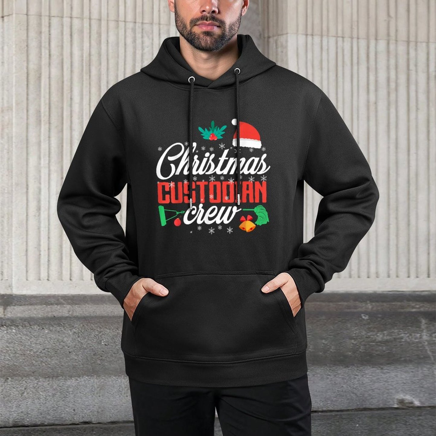 School Custodian Janitor Christmas Christmas Custodian Crew Moisture-Wicking Hoodie