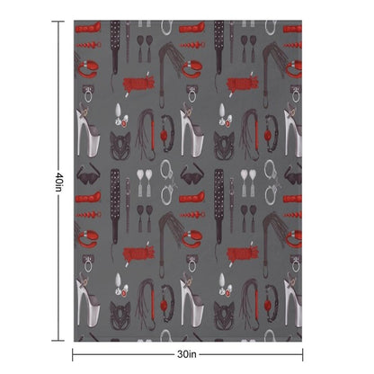 BDSM Erotic Fetish Toys Throw Blanket