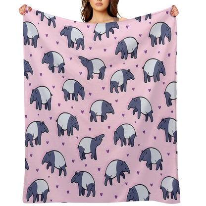 Tiny Tapirs Throw Blanket