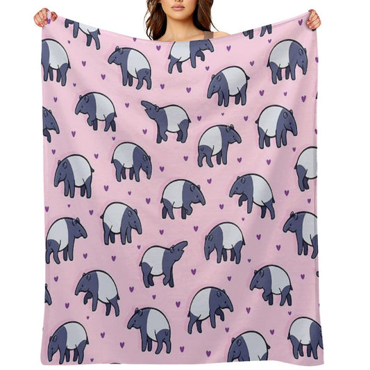 Tiny Tapirs Throw Blanket