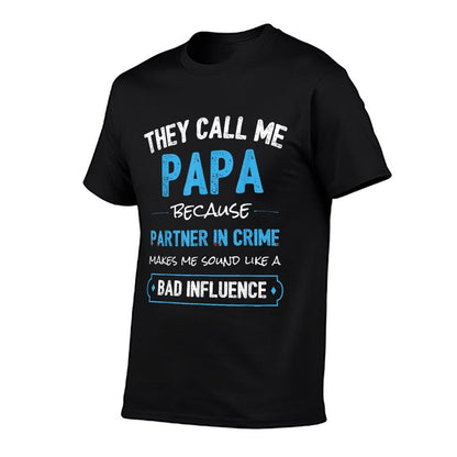 Funny Grandpa Papa Partner In Crime Dad T-Shirt