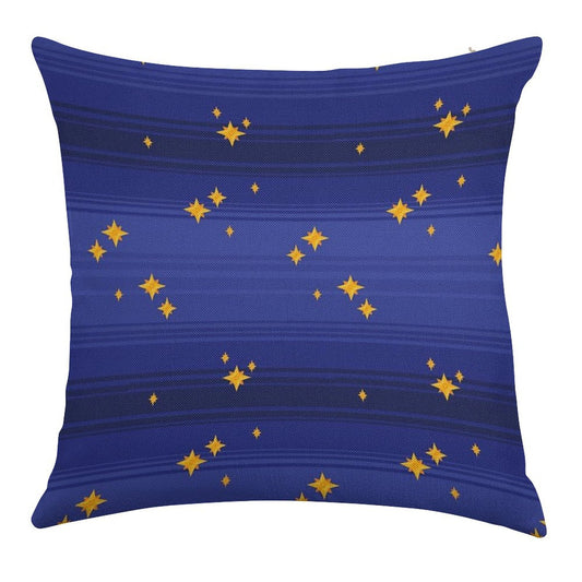 Twinkling Night Sky Linen Throw Pillow Cover