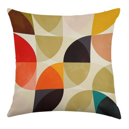 Mid Century 4 Linen Throw Pillow Cover