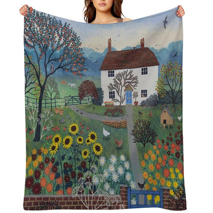 Apple Tree Cottage Throw Blanket