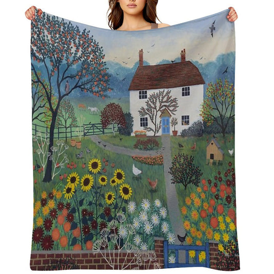 Apple Tree Cottage Throw Blanket
