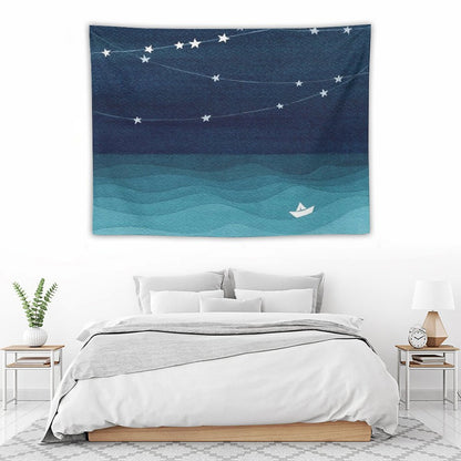 Garland of Stars, Teal Ocean Tapestry