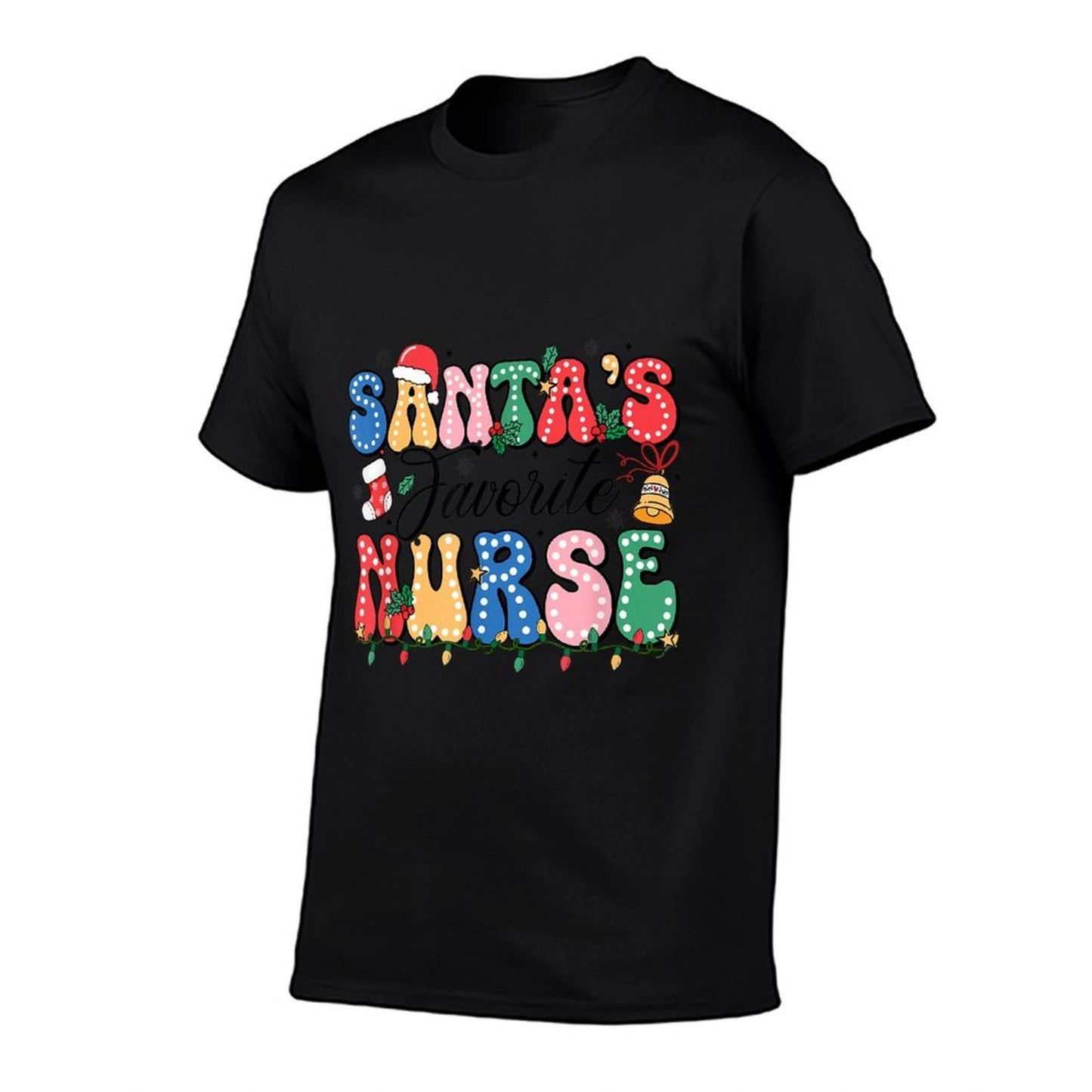 Funny Santas Favorite Nurse Christmas Nursing Xmas Comfortable T-Shirt