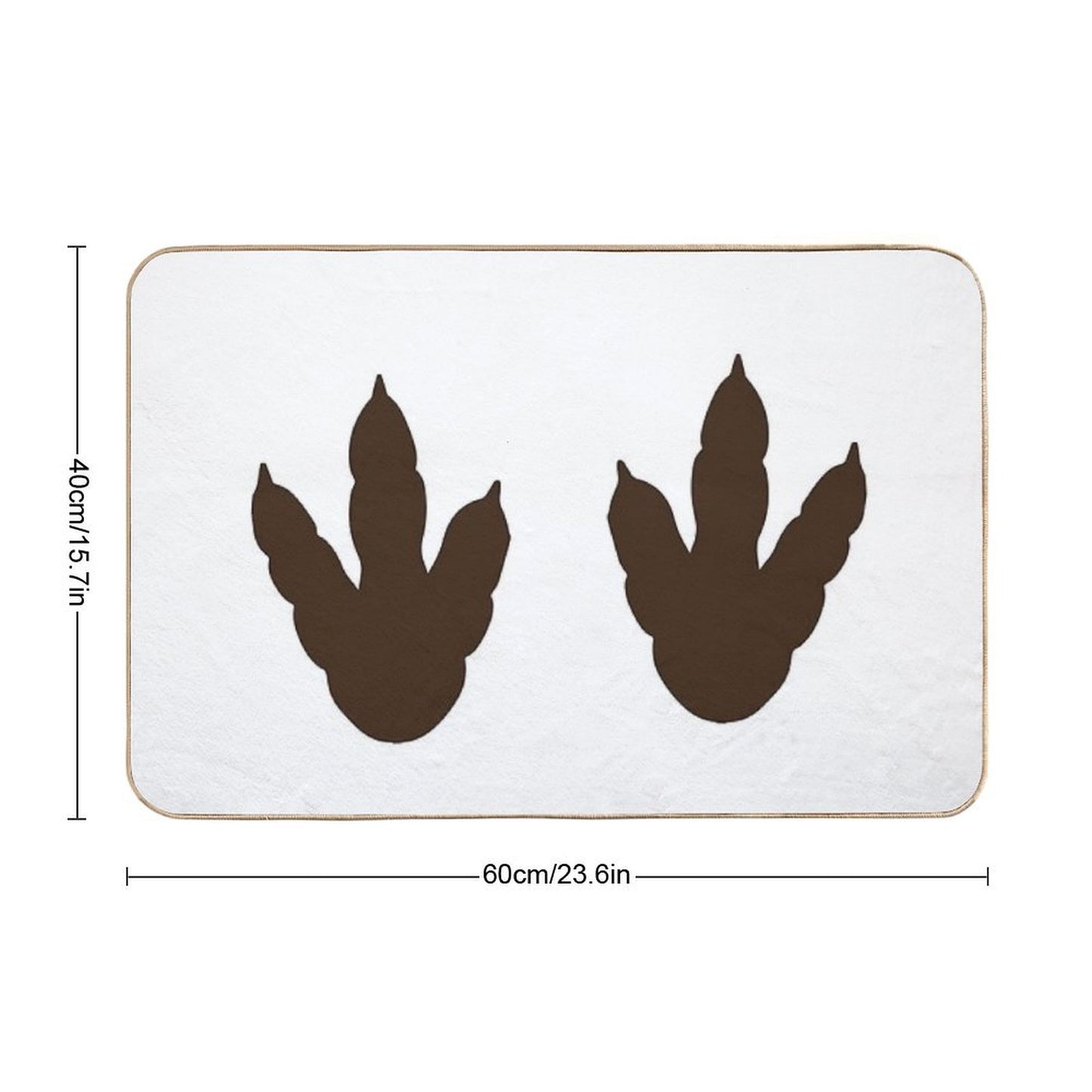 Dinosaur Feet  Dino Footprints  Brown Bath Mat
