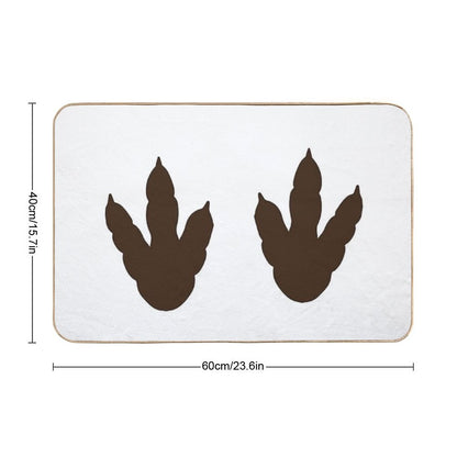 Dinosaur Feet  Dino Footprints  Brown Bath Mat