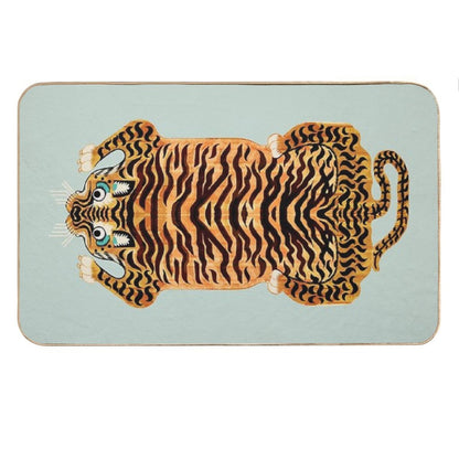 Cute Golden Tibetan Tiger Rug in Sage Bath Mat