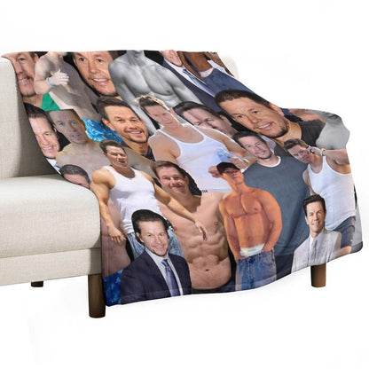 Mark Wahlberg Photo Collage Throw Blanket