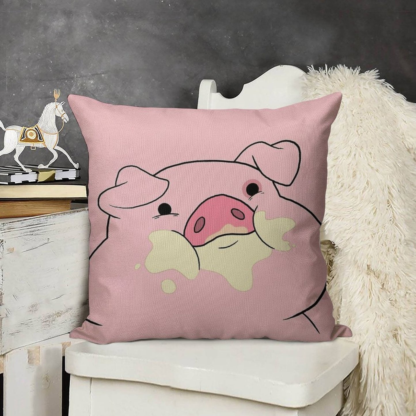 Waddles The Pig From Gravity Falls Linen Throw Pillow Cover