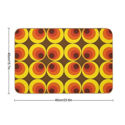 70s, 80s Funky Vintage Circle Pattern Bath Mat