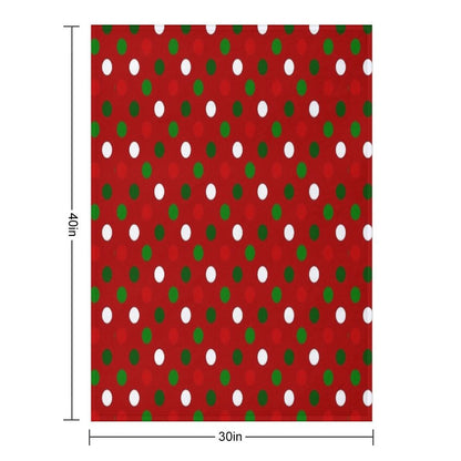 Christmas Polka Dots - Reds And Greens Throw Blanket