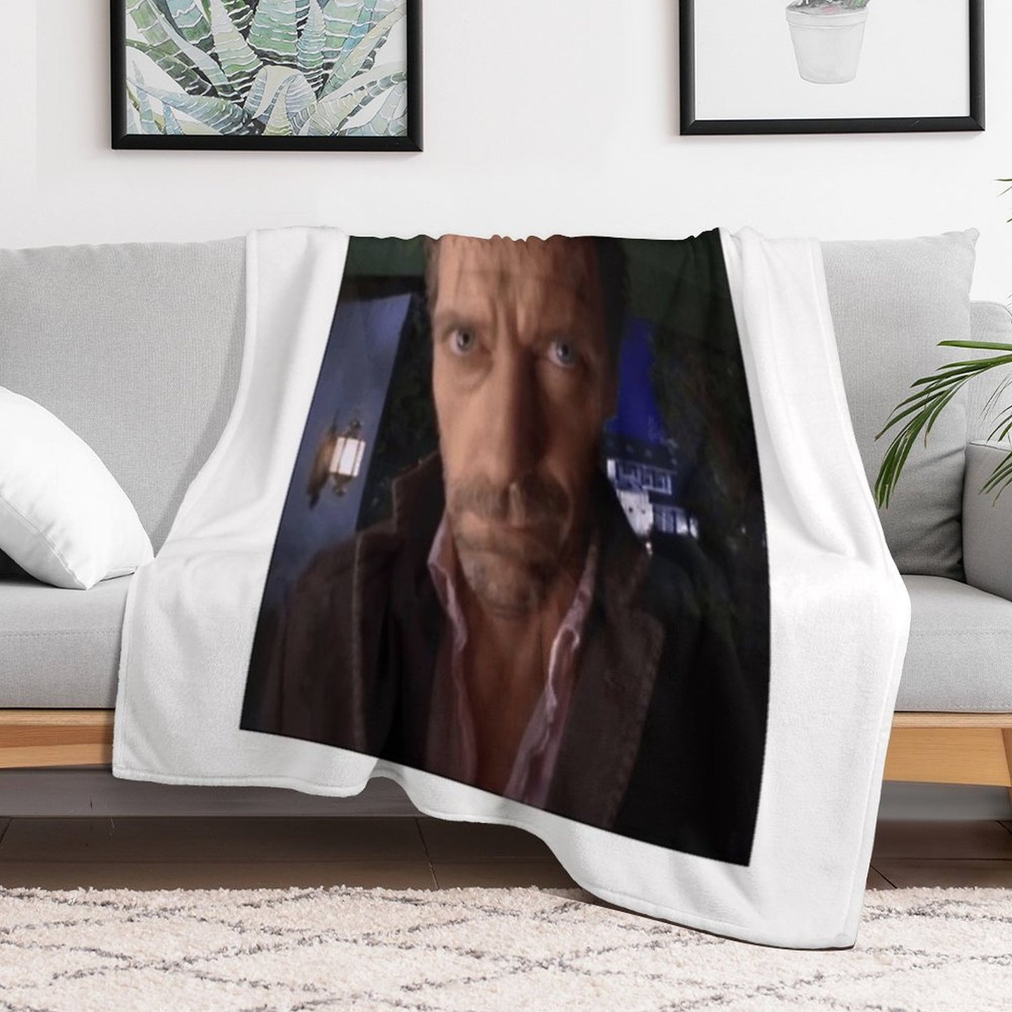 Low Quality House MD Meme Throw Blanket