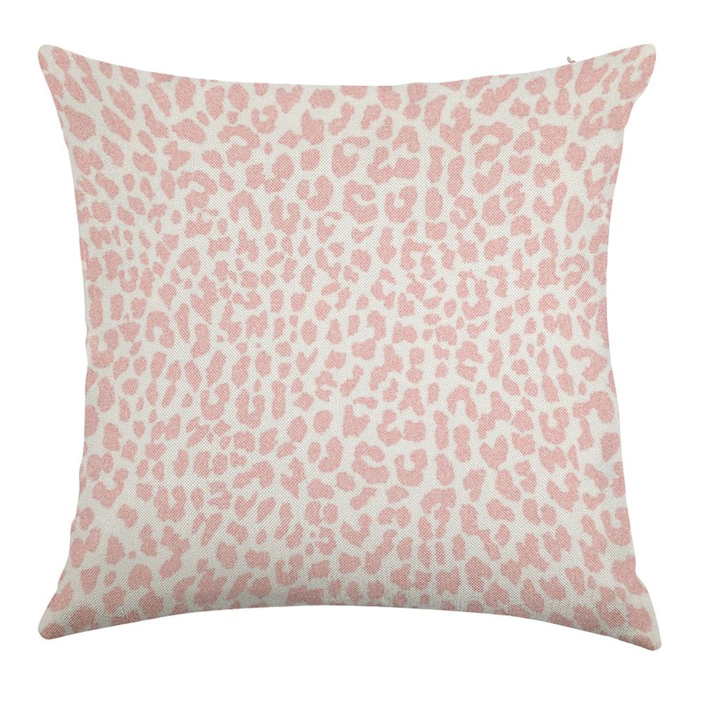 Pale Coral Leopard Linen Throw Pillow Cover