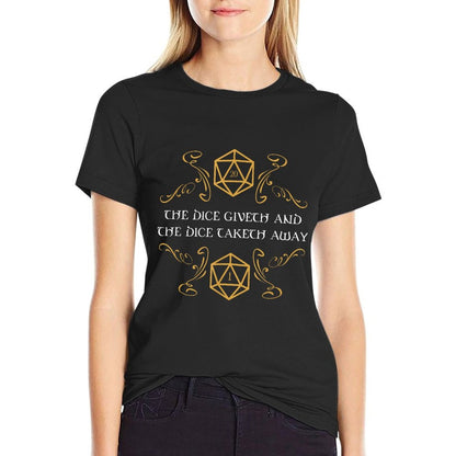 D20 Dice Giveth And Taketh Away Funny Nerdy T-Shirt