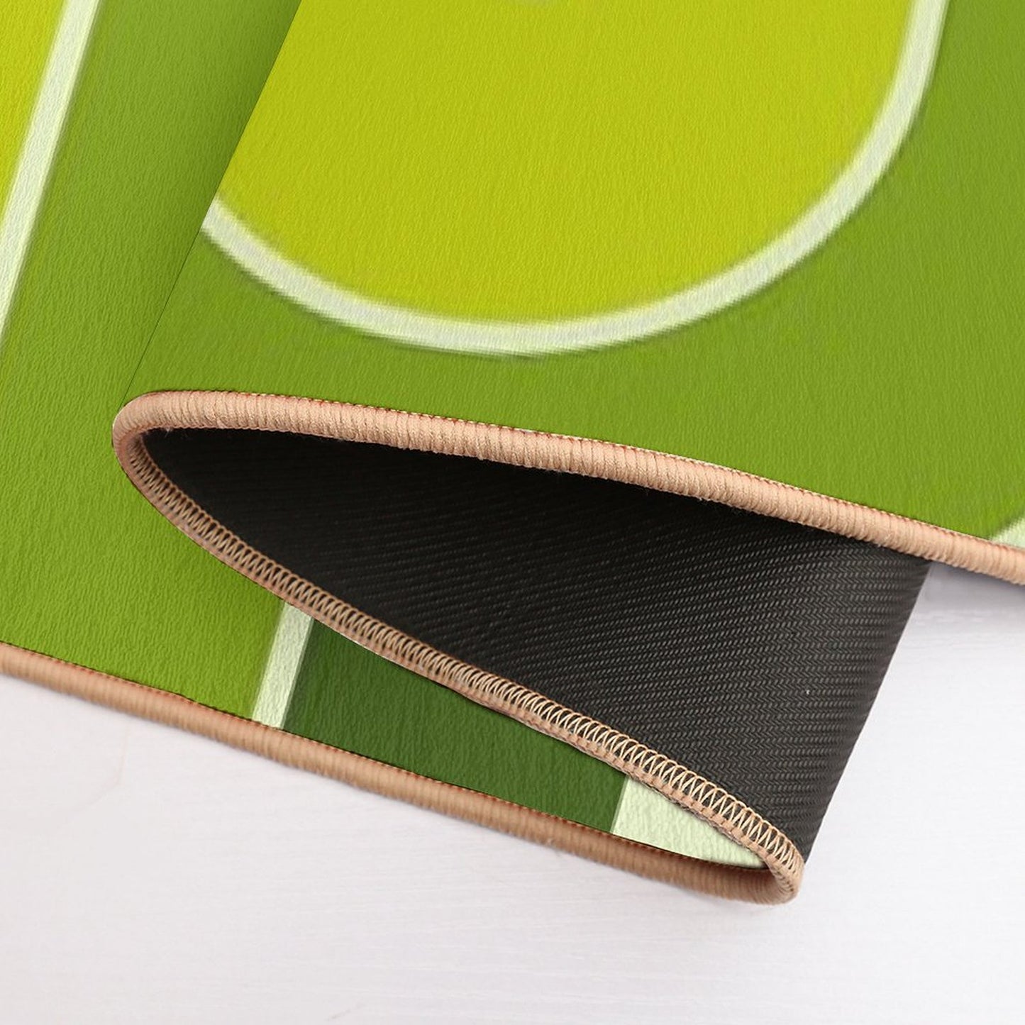 Retro Geometric Double Arch Design Green Bath Mat