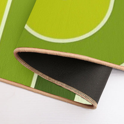 Retro Geometric Double Arch Design Green Bath Mat
