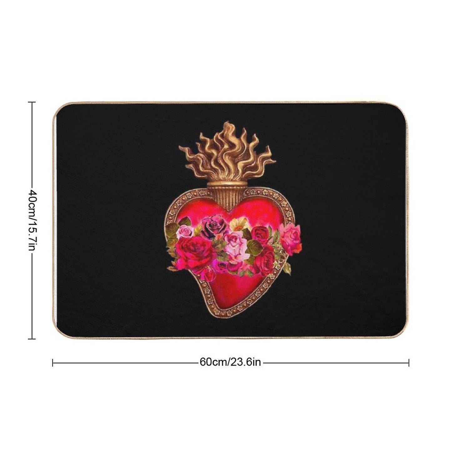 Red Immaculate Heart - Sacred Heart Bath Mat