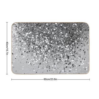 Soft Silver Gray Glam #1 (Photo of Glitter Only - Not Reflective) Bath Mat
