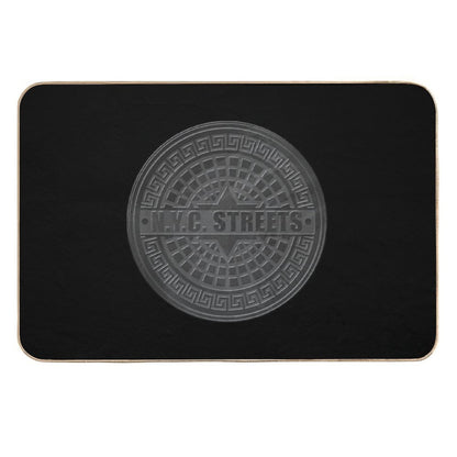 Manhole Covers NYC Black Durable Bath Mat