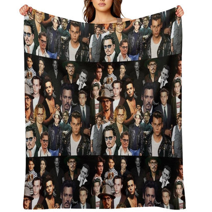 Johnny Depp Sexy Collage Throw Blanket