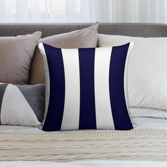 Navy Blue And White Stripes Soft Home Decor Throw Pillow