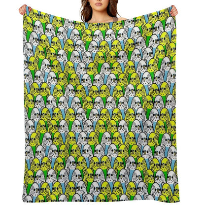 Too Many Birds! - Budgie Squad 1 Throw Blanket
