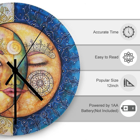 Zon & Maan- Sun & Moon Wall Clock