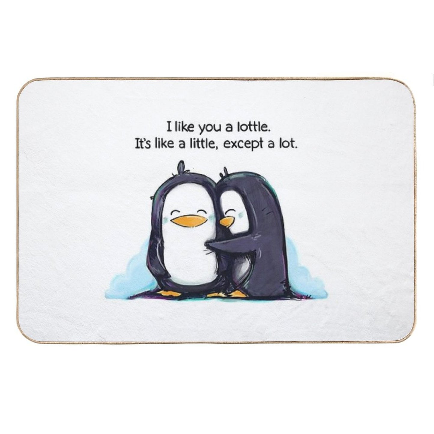 I Like You A Lottle Penguins Bath Mat