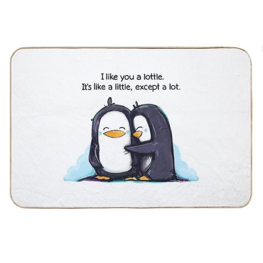I Like You A Lottle Penguins Bath Mat