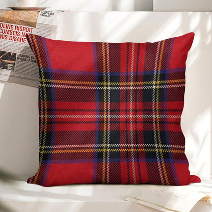Traditional Royal Stewart Scottish Tartan Linen Throw Pillow Cover