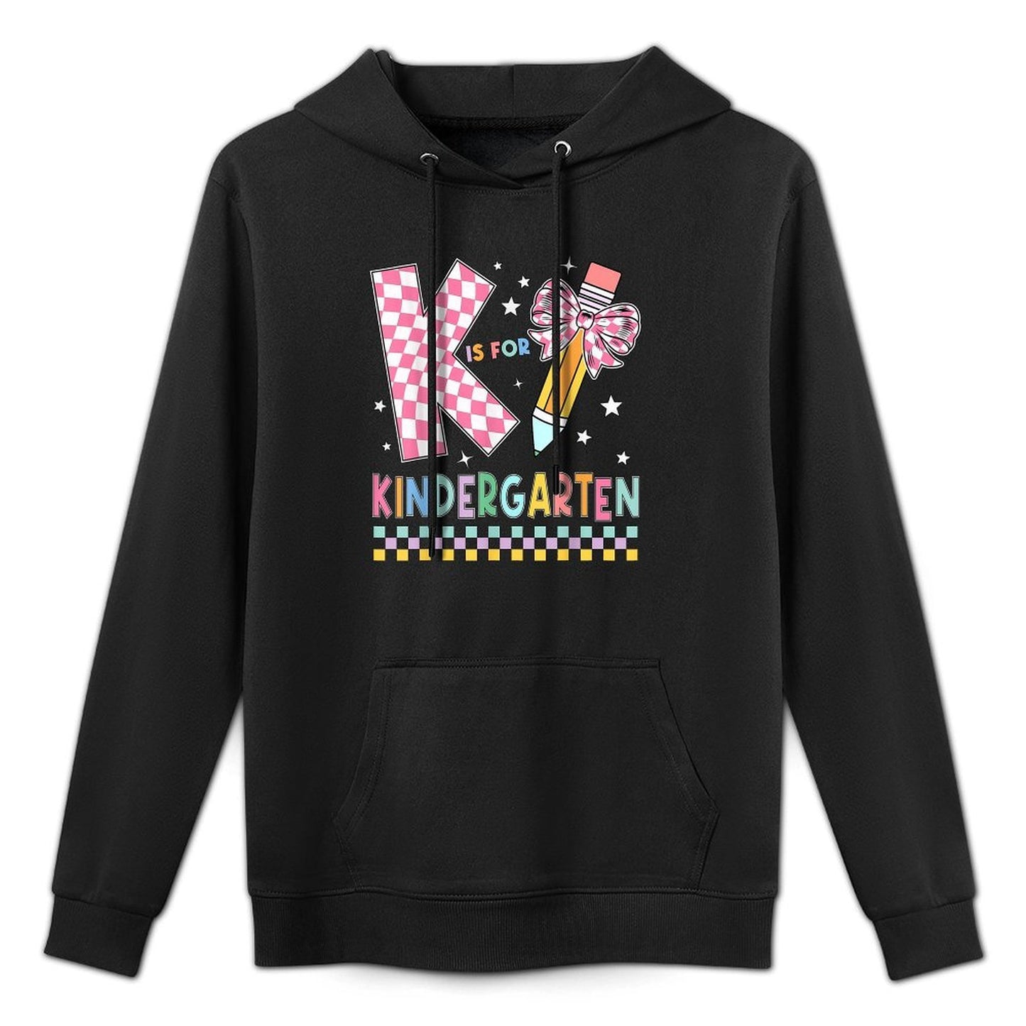 K Is For Kindergarten Back To School Pencil Bow Kindergarten Cotton-Polyester Blend Hoodie